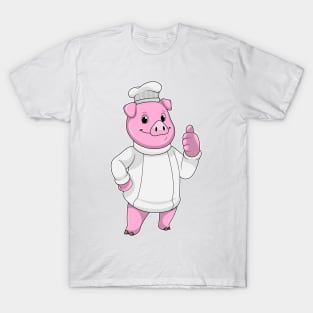 Pig as Cook with Chef hat T-Shirt